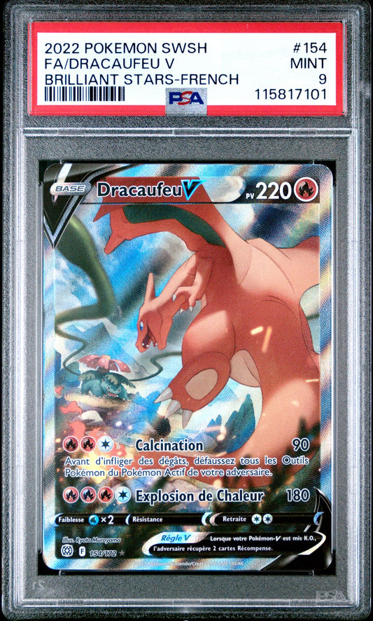 dracaufeu V stars étincellantes PSA 9
